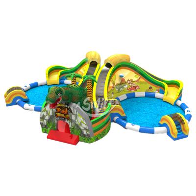 China Large Dinosaur Water Park Inflatable Water Pool Outdoor Adult Inflatable Water Park Equipment For Sale for sale