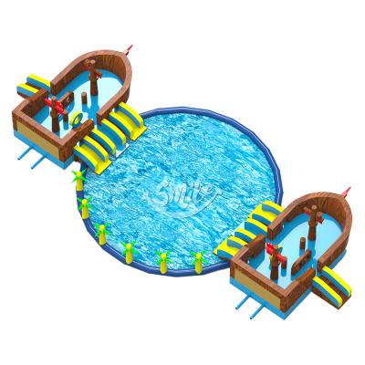 China Custom Water Park UAE Pirate Ship Water Park Toys Blow Up Water Park Kids Water Park Equipment For Summer for sale