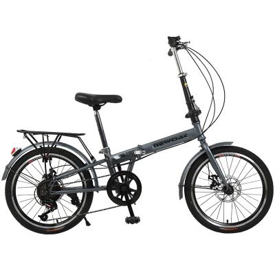 China 20 Inch Factory Wholesale Price 7 Speed ​​High Carbon Steel Cycle Road Folding Bike Freestyle Steel Street Children's Bicycle Folding Bike for sale