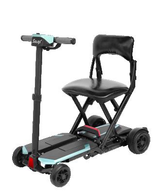 China Solid Tire Factory Price Aluminum Alloy Frame Remote Folding Handicapped Four Wheel Electric Scooter for sale