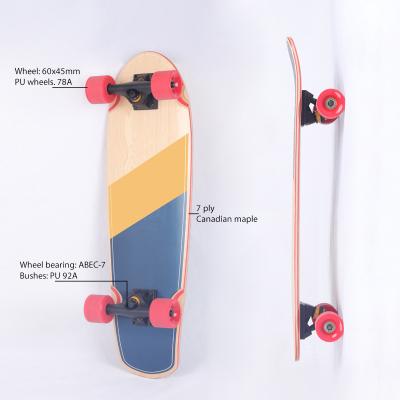 China Wholesale Kid Skateboard 28 Inch Fish Skateboard Cruiser Surf Skateboard With 7 Ply Canadian Maple for sale