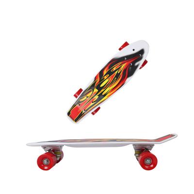 China Hot Selling Young 22 Inch Full Deck Plastic Fish Skate Board White With 4 Wheels for sale