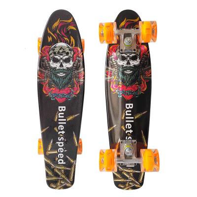 China Cheap Plastic 22 Inch Youth Skateboard Penny Board With LED Wheel for sale