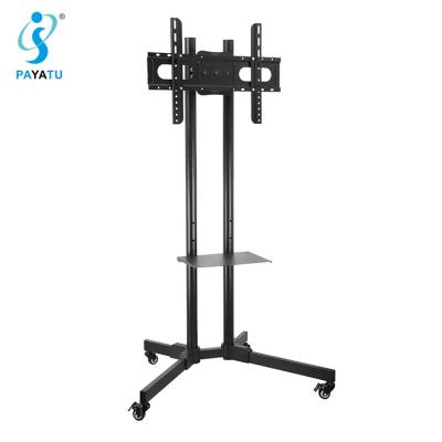 China Cold Rolled Steel Floor Mount Movable TV Stand Adjustable Stand Trolley For TV for sale