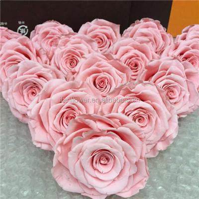 China Green environmental protection luxury and colorful preserved fresh flower forever dried pink rose for sale