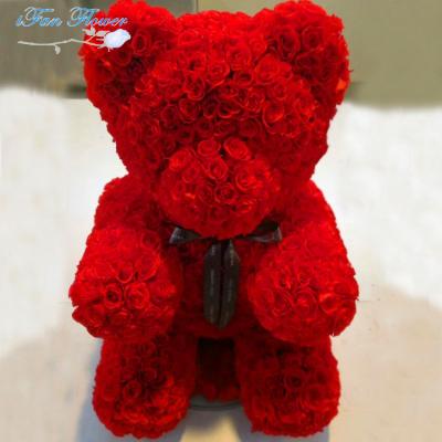 China Environmental protection green wholesale best quality bear made in preserved rose for sale