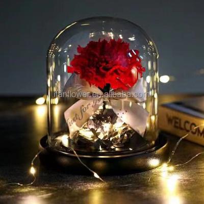 China Carnation Handmade Environmental Protection Mother's Day Green Gifts in Glass Wholesales Selling Glass Gift for sale