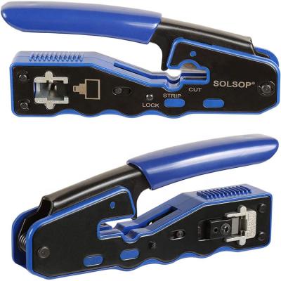 China YTH ht7088 RJ45 Crimp Tool CAT6 Cat5e Cat5 Crimp Tool Mini Wire Stripper Pass Through Connectors Wire Cutter MULTI FUNCTION Pliers for sale