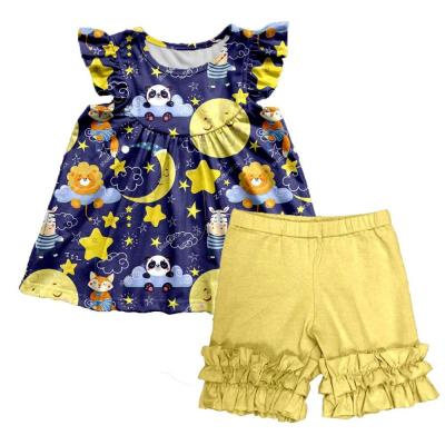 China 2019 new MOQ 1 style moon star Panda Sleepwear Newborn Baby Girls and boy outfits good night clothes for sale