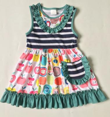 China MOQ 1 new arrival breathable ruffle back to school cotton summer girl dress with good price rts for sale