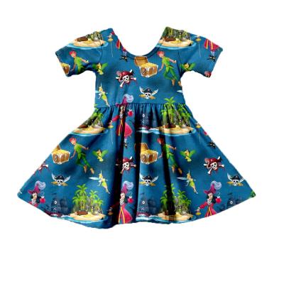 China New Breathable Cartoon Pattern Boutique Animal Kids Dress Clothes Girl Wholesale Dress Up Dresses for sale