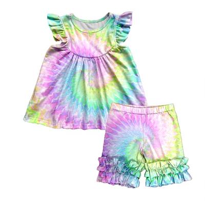 China Candy ready to ship cute summer girl clothes set mermaid girls clothing boutique wholesale girl clothes set kids for sale