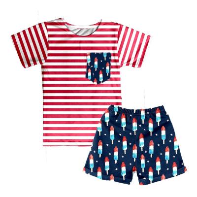 China Boy Clothing Set Ready To Ship 4th Of July Custom Clothes Manufactures Baby Wear Summer Boy Clothing Set for sale