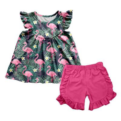 China Leaf Flamingo Dress Up Set Adorable Baby Summer Leaf Flamingo Dress Up Set On Sale for sale