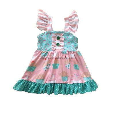 China Kids Dresses Designs Girl Princess Dress Dresses Designs Breathable Cupcake Print Summer Baby Baby Wear Dresses for sale