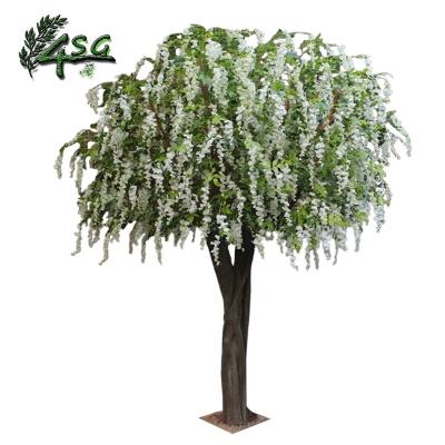 China EASY HOLD LARGE ARTIFICIAL WHITE WISTERIA TREE IN WEDDING SALE PRICE WISTERIA TREES CHEAP for sale