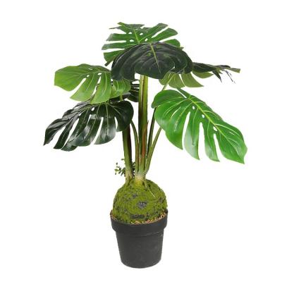 China Minimalist 90cm Tree Artificial Lifelike Small Monstera Potted Plants Bonsai for sale