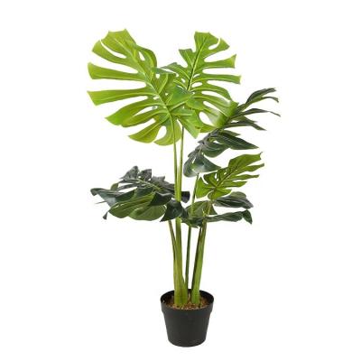 China Small Minimalist Artificial Monstera Tree To 100cm Large Indoor Decor Faux Bonsai Tree Plants for sale