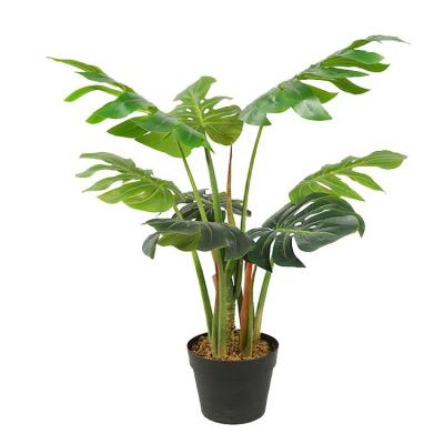 China High Minimalist Indoor House Decorative Plastic Simulated Monstera Deliciosa Bonsai Artificial Plant for sale