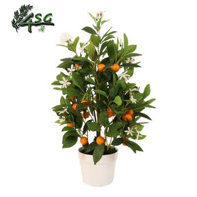 China Easy Maintain MINI ARTIFICIAL BONSAI ORANGE PLANTS 60CM ARTIFICIAL ORANGE TREE for sale