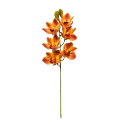 China Artificial Cymbidium Plants Orchid 3D Real Touch Minimalist Natural Looking Decorative Flowers for sale