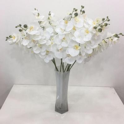 China Factory Wholesale Minimalist Phalaenopsis Artificial Flower White Silk Orchid For Valentine's Day for sale