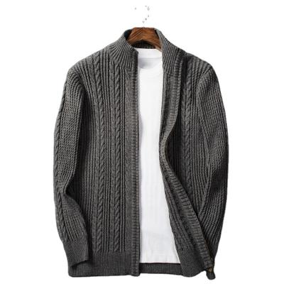 China Hot Sale Anti-wrinkle V-Neck Zipper Long Sleeve Sweater Cardigan Sweater For Men for sale