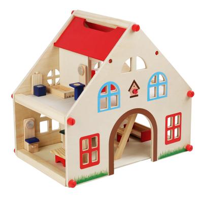 China Factory Outlet ECO-FRIENDLY Dollhouse Toys Wooden Dollhouse For Girls Children for sale