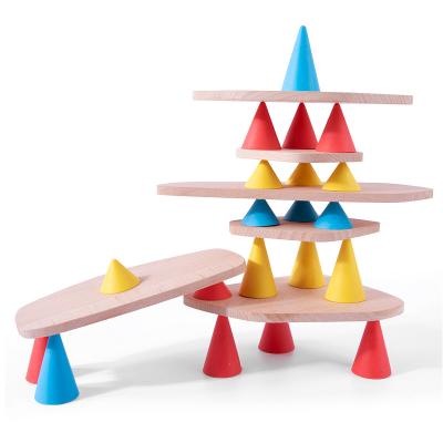 China Eco-friendly Material Kids Stacked Building Block Toys Fun DIY Creative Assembling Wooden Blocks Educational Stacking Toys For Children for sale