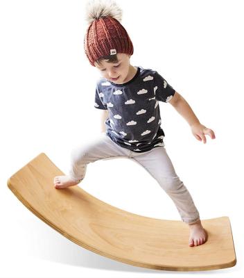 China Hot Selling Fitness Wobbler Curvy Seesaw Board Wooden Balance Board Diecast For Kids for sale