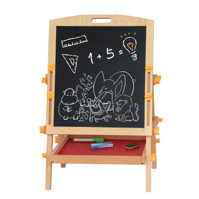 China 2021 Double-Sided Artboard Easel Painting Graffiti Sketchbook Eco-friendly Foldable Lifting Wooden Kids Material Kids Painting Learningtoys for sale