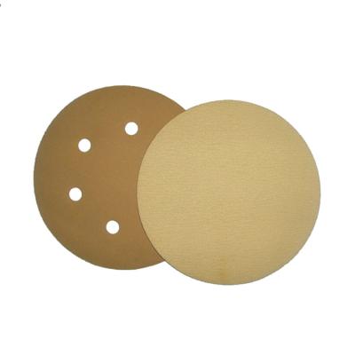 中国 Gold abrasive sanding discs with holes abrasive sandpaper 販売のため