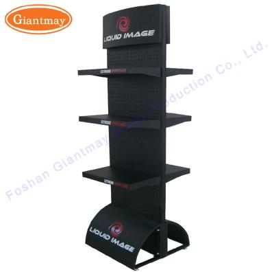 China Double Sides Metal Double Sides Product Display Rack Pegboard Lubricating Oil Display Rack For Retail Store for sale