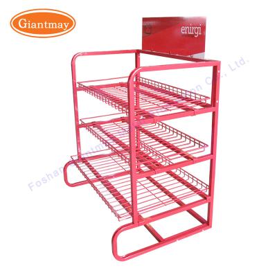 China 3 Tier Factory Directly Sell 3 Tier Floor Standing Metal Locker Heavy Duty Car Battery Display Rack for sale