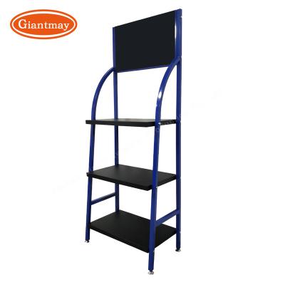 China Easy Assembly Metal 3 Tiers Retail Store Engine Oil Display Stand Gas Station Lubricating Oil Shelves Rack for sale