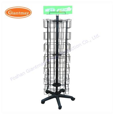 China Supermarket/Retail/Store Pockets 56 Rotating Postcard Display Stand Retail Wire Greeting Card Holders for sale