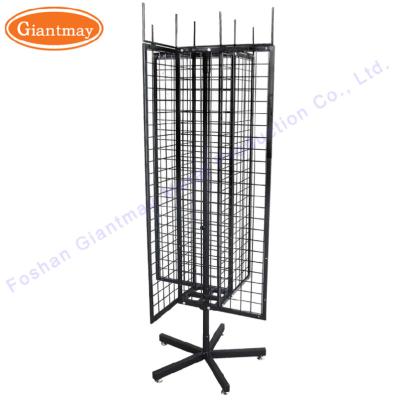 China Rotating Wire Mesh Shelf Display Stand Metal Rotating Turntable 360 ​​Rotating Props Phone Show Rack For Retail Store for sale