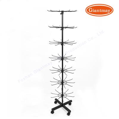 China Easy Assembly Rovolving Jars Rotating Rack Floor Display Metal Wire Shop Rack For Store for sale