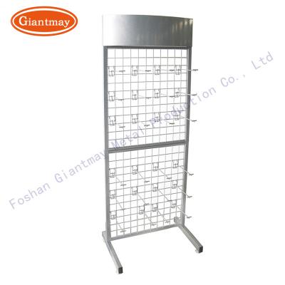 China Hotsale Easy Assembly Racks With Hanging Hooks Baskets Metal Grid Display for sale