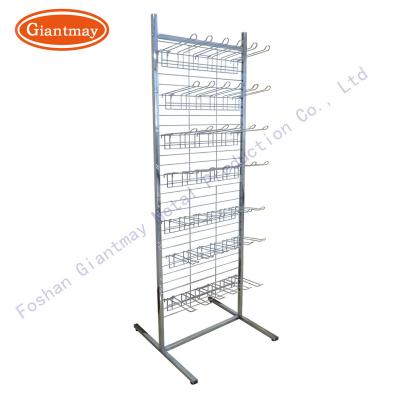 China Supermarket / retail store / store cheap metal hooks hanging rack, hat, socks display racks grid retail shelf for sale