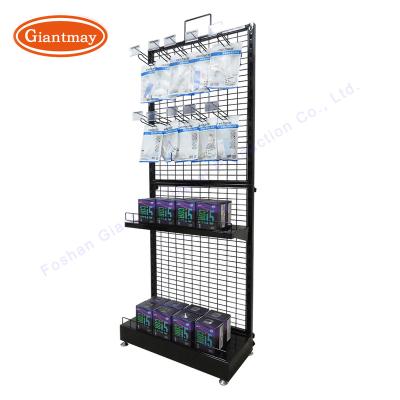 China Metal Wire Grid Mesh Accessories Mobile Phone Stand Easy Assembly Customized Retail Store Display Rack for sale