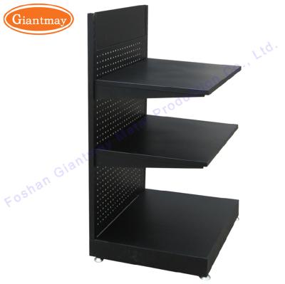 China Cheap Adjustable Shelf Height 3 Tiers Countertop Pegboard Beverage Display Stand Grocery Merchandise Display Rack Shelves for sale