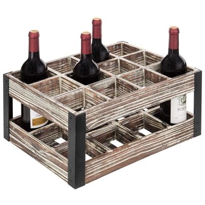 China Viable Modern Wooden Antique Wine Rack Box Solid Wood Wine Rack for sale