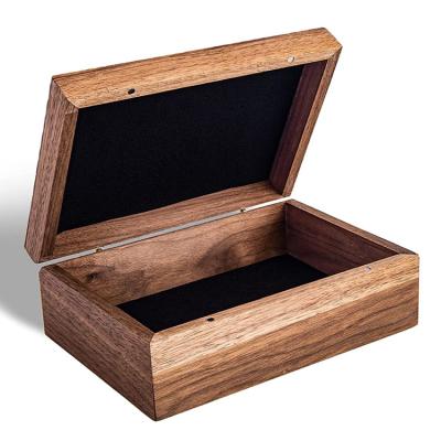 China Europe wooden box storage box with cover hinged rectangular wooden storage box with magnetic cover for sale