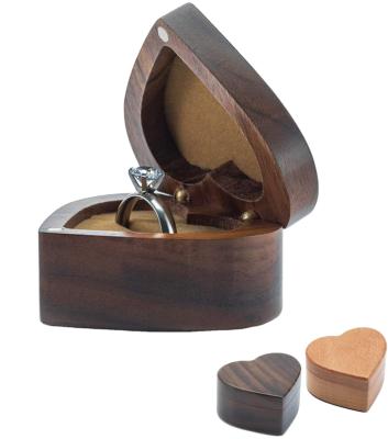 China China Shaped Wooden Earrings Coin Jewelry Display Box Holder Jewelry Chest Organizer Ring Box Velvet Soft Interior Walnut Wood Ca for sale