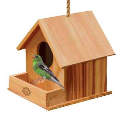 China Europe Manufacturer Custom Mini Wooden Crafts House Sparrow Wooden Decorative Aviary Wooden Birdcage for sale