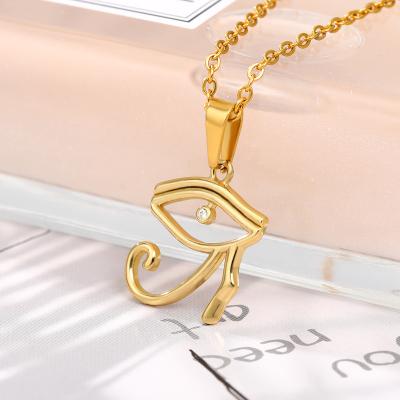 China FASHIONABLE Hot Selling 18K Gold Plated Demon Eyes Simple Necklace Fashion Stainless Steel Evil Eyes Choker Necklace for sale