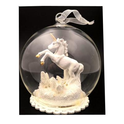 China 2019 New Product Glass Ideas Glass Craft Unicorn In Dome for sale