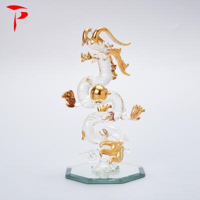 China Dragon Colored Glass Craft Manufactory Vertical Glass Vase Glass for Decoration for sale