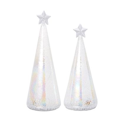 China Handmade Glass Table Christamas Tree Light Table Decoration LED Christmas Tree Light for sale